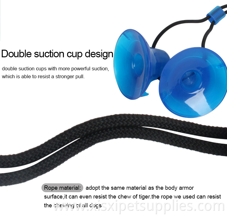Factory Wholesale Rubber Pet Tug Toys Double Suction Cup Interactive Dog Pooshes Chew Toy With Bell